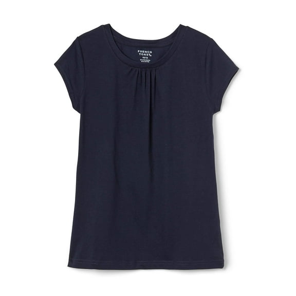 French Toast Girls' Short Sleeve Crewneck T-Shirt Tee L (10/12) Navy