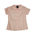 thumbnail image 1 of French Toast Girls' Short Sleeve Peter Pan Collar Blouse 33157-10.5Plus (pink), 1 of 2