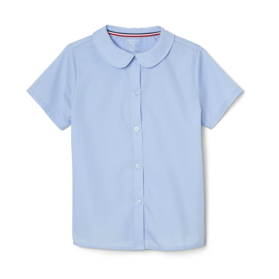 French Toast Girls School Uniform Short Sleeve Modern Peter Pan Collar Blouse, Sizes 4-20 & Plus