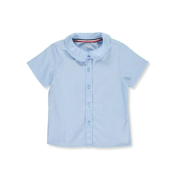 French Toast Toddler Girls School Uniform Short Sleeve Modern Peter Pan Collar Blouse