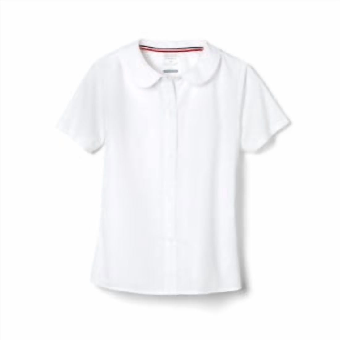 Girls School Uniform Short Sleeve Modern Peter Pan Collar Blouse, Sizes 4-20 & Plus
