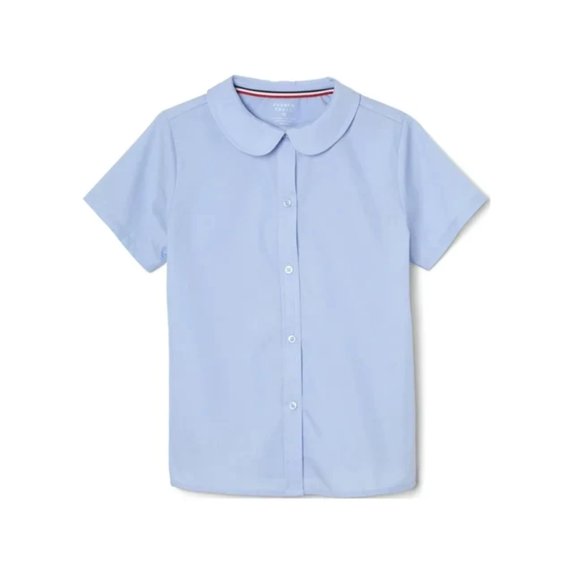 French Toast Girls Short Sleeve Peter Pan Collar Blouse