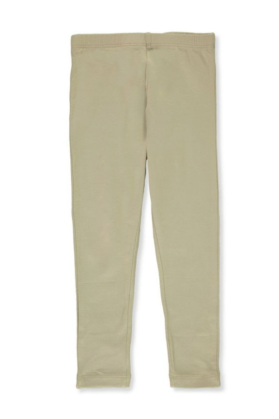 Girls' Solid Knit Leggings Color: khaki Size: 7 - 8