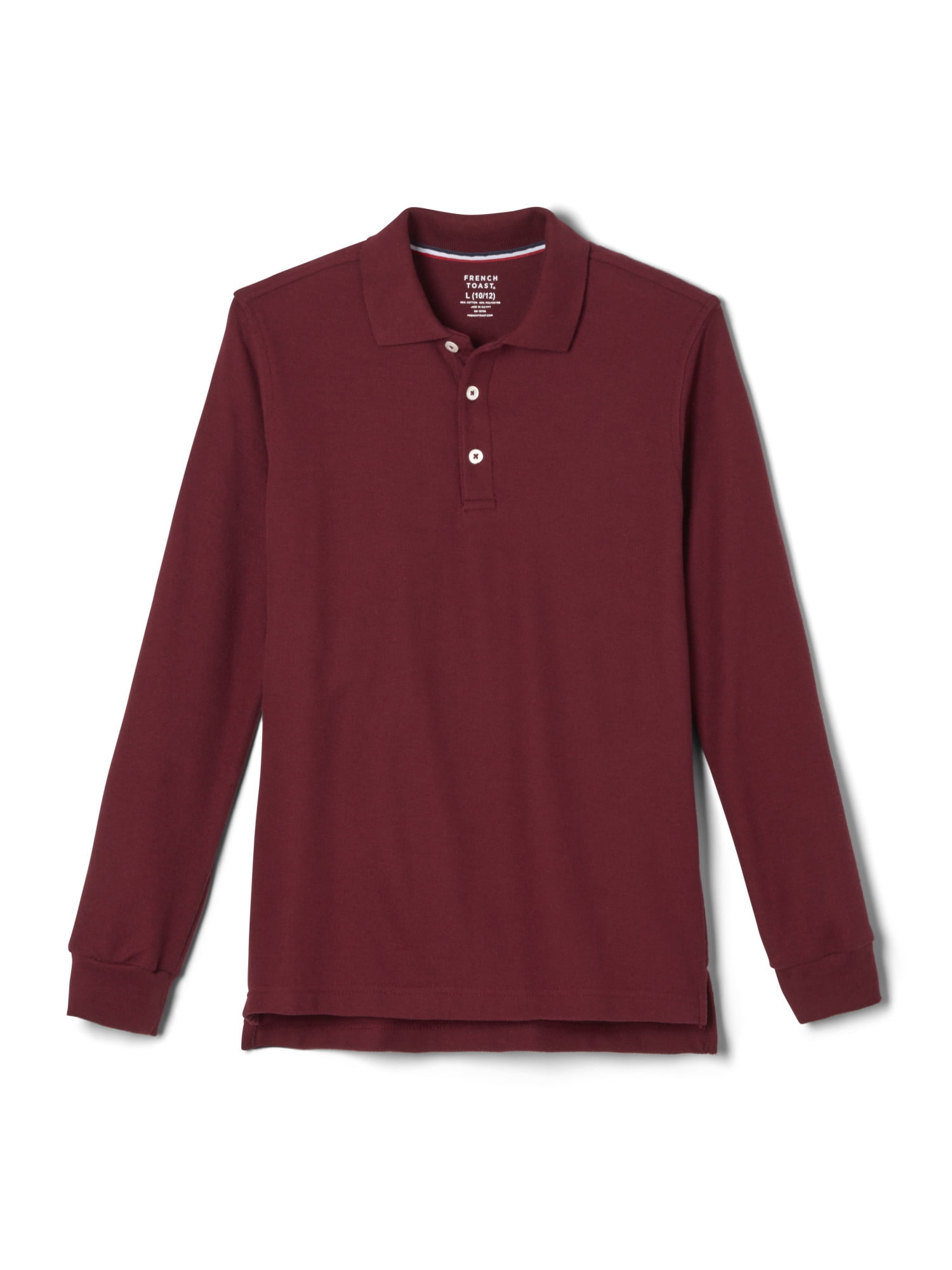 French Toast Husky Boys School Uniform Long Sleeve Pique Polo Shirt, Sizes 10-20