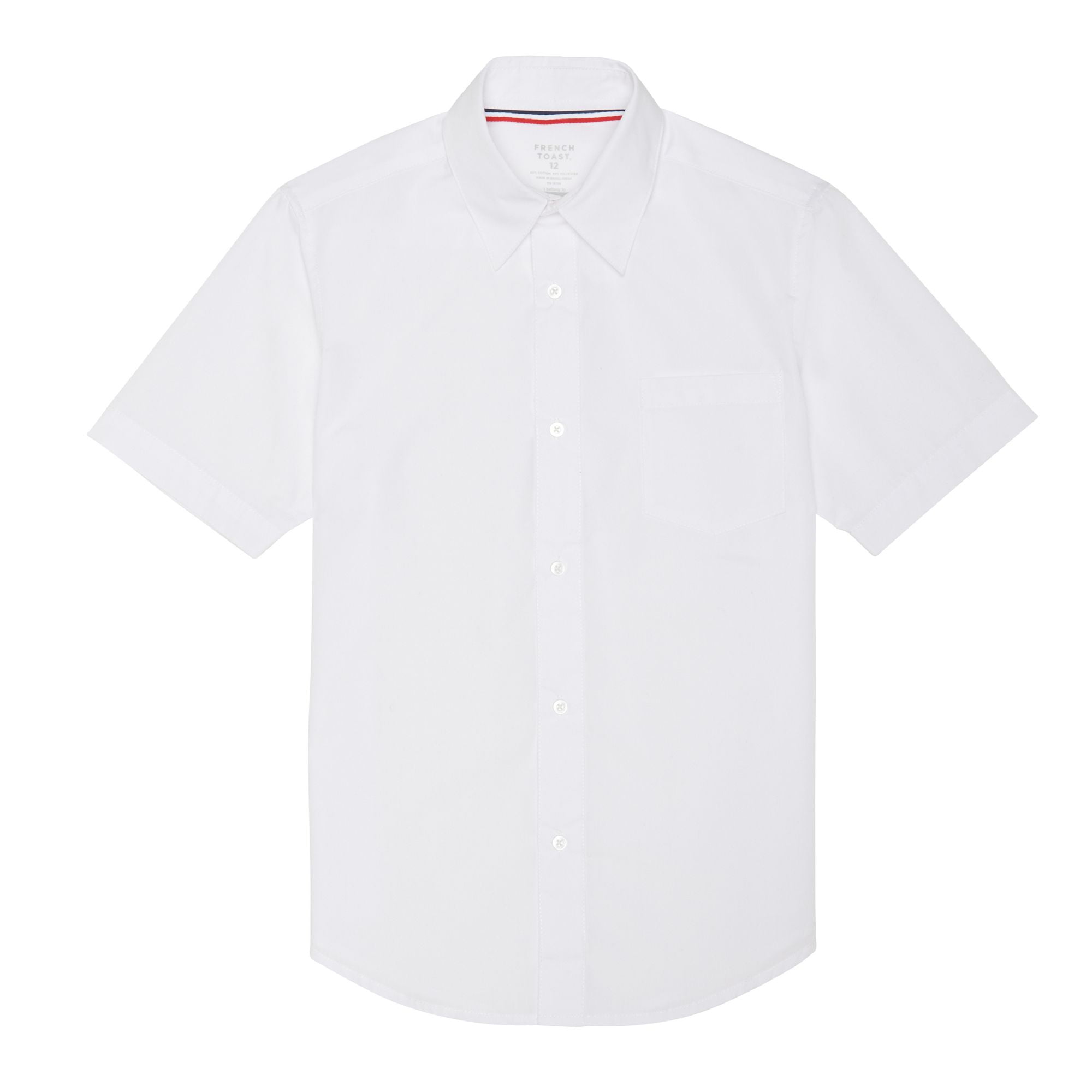 French Toast Husky Boys School Uniform Short Sleeve Classic Button-Up Dress Shirt, Sizes 10-20
