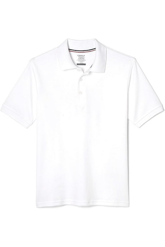 Husky Boys' Short Sleeve Interlock Polo, White, X-Large/18/20/ Husky