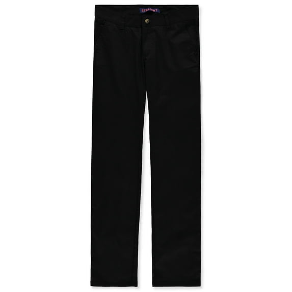 French Toast Women's Straight Leg Pants Color: black Size: womens 16