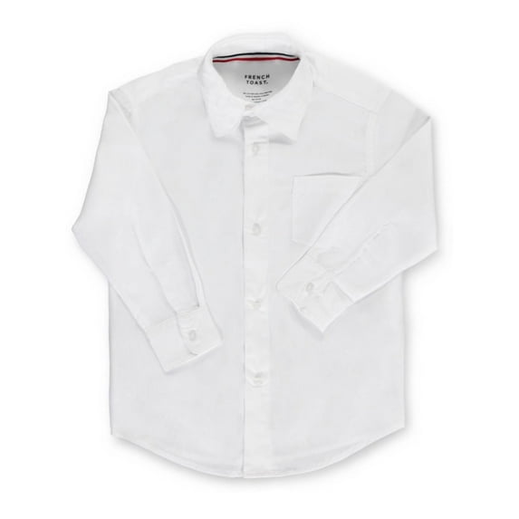 French Toast Little Boys' L/S Button-Down Shirt (Sizes 4 - 7) - white, 4 (Little Boys)