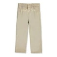 thumbnail image 1 of French Toast Little Boys’ Pleated Wrinkle No More Double Knee Pants (Sizes 4 - 7) Color: khaki Size: 6, 1 of 1