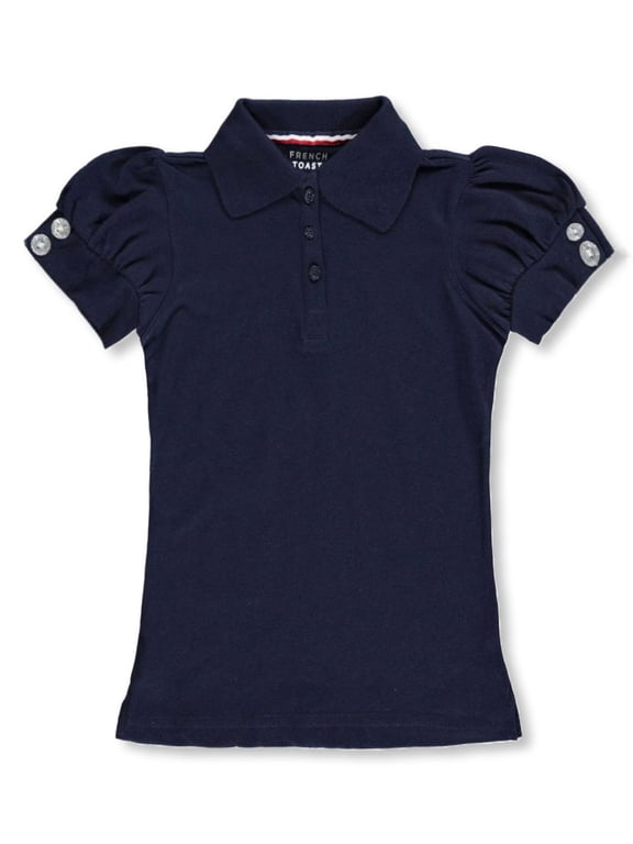 Little Girls’ "Gem Cuffs" S/S Knit Polo (Sizes 4 - 6X) Color: navy Size: 6/6x