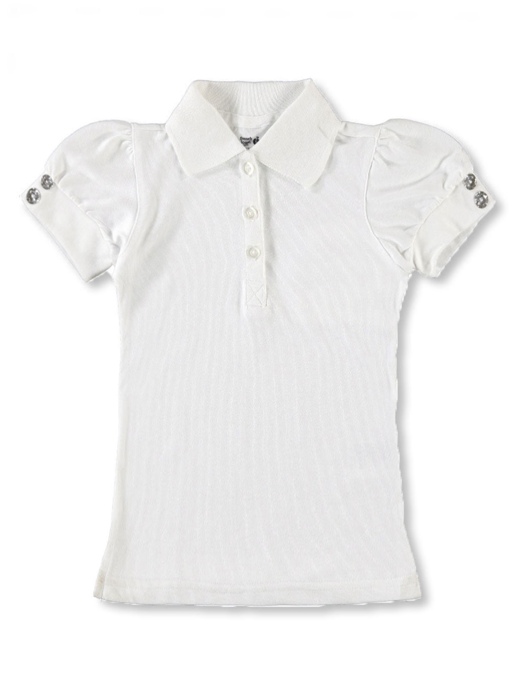 Little Girls’ "Gem Cuffs" S/S Knit Polo (Sizes 4 - 6X) Color: white Size: 4/5
