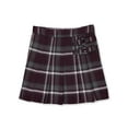 thumbnail image 1 of French Toast Big Girls' “Buckled” Plaid Scooter Skirt (Sizes 7 – 20) Color: burgundy/gray/white *plaid #91* Size: 6x, 1 of 3