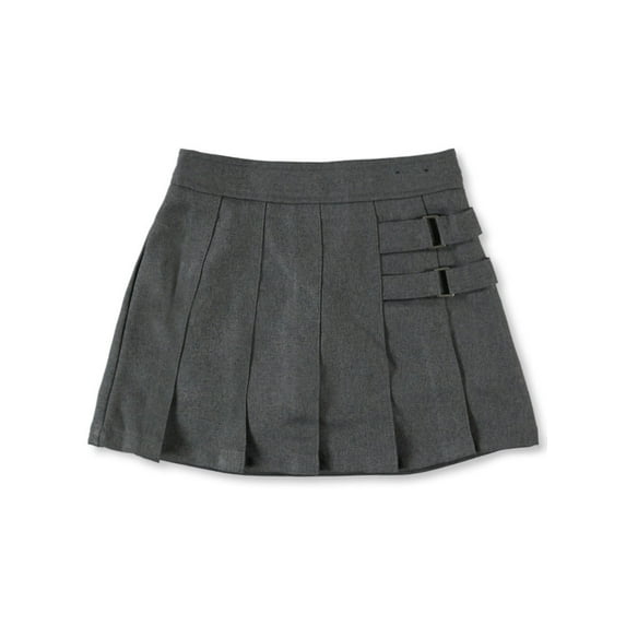 French Toast Big Girls’ Pleated Scooter with Side Buckle Accent (Sizes 2T - 20) Color: gray Size: 4t