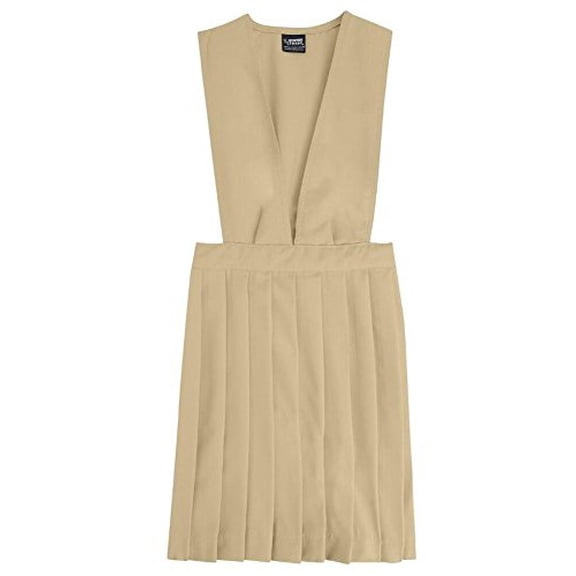 French Toast Girls 2T-4T School Uniforms V-Neck Pleated Jumper Khaki 2T