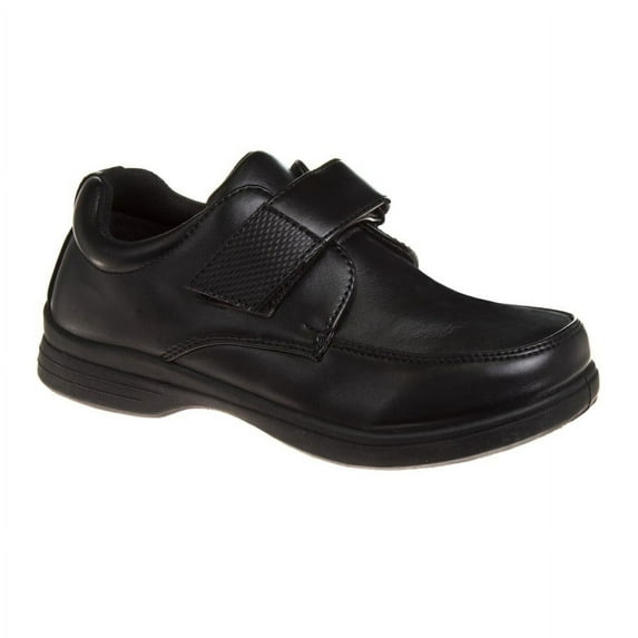 French Toast Little Kids Boys Black Hook & Loop Faux Leather School Shoes, Size: 1