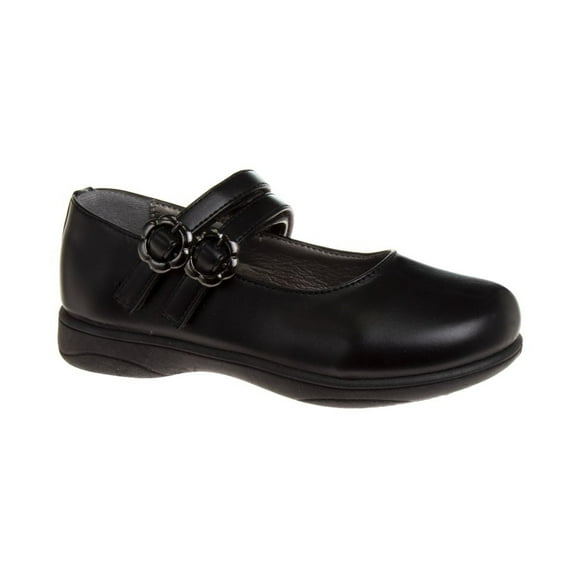 French Toast Little Kids Girls' Faux Leather Buckle School Shoes - Black, 3
