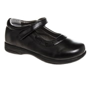 French Toast Little Kids Girls' Faux Leather Hook & Loop School Shoes - Black, 11