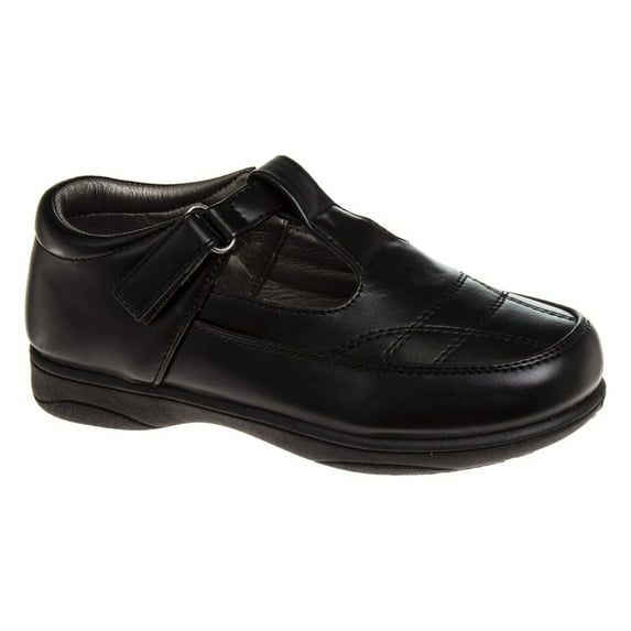 French Toast Little Kids Girls' Faux Leather Hook & Loop School Shoes - Black, 9