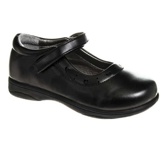 French Toast Little Kids Girls' Faux Leather Hook & Loop School Shoes - Black, 9