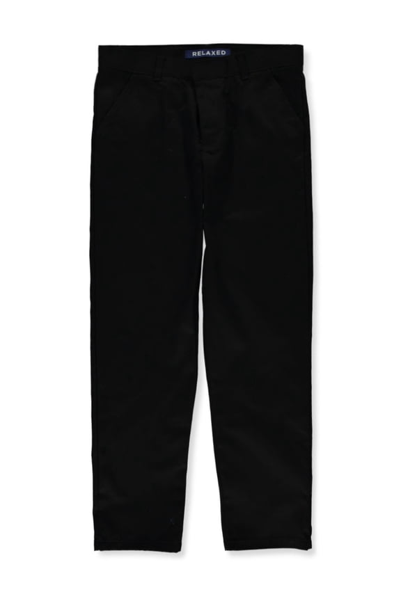Men's Flat Front Relaxed Pants Color: black Size: 30w x 34l