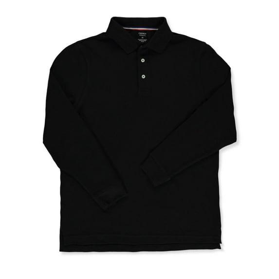 French Toast Men's L/S Pique Polo Shirt Color: black Size: m