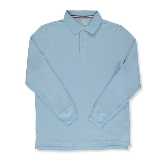 French Toast Men's L/S Pique Polo Shirt Color: blue Size: l