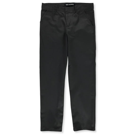 French Toast Men's Flat Front Relaxed Pants Color: gray Size: 34w x 32l