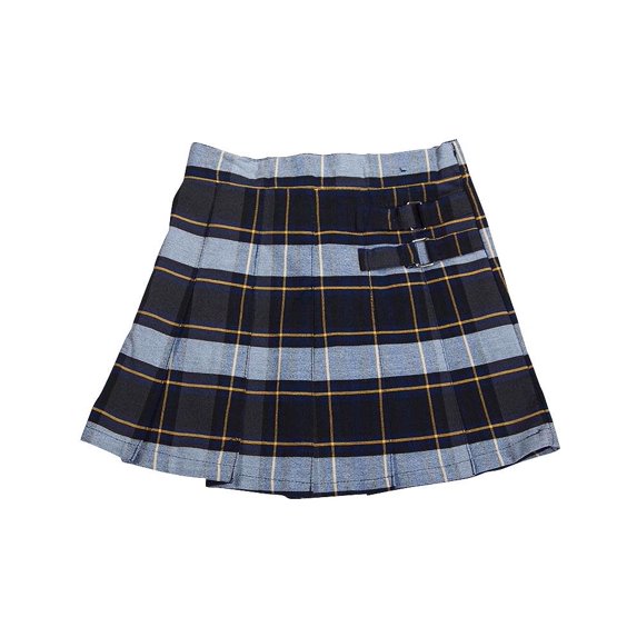 French Toast School Uniform Girls Regular & Plus Sizes Pleat Plaid Scooter Skirt, 35136 blue gold plaid / 18.5Plus