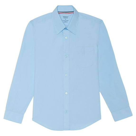French Toast School Uniform Toddler Boys 2T-4T Long Sleeve Poplin Dress Shirt, 34135 Light Blue / 4T