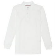 FRENCH TOAST School Uniform Unisex Long Sleeve Pique Polo Shirt (Sizes 4-20) 33350-4 (WHITE)