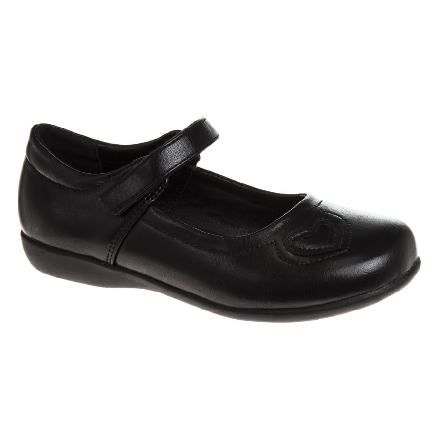 French Toast Girls' Hook & Loop School Uniform Dress Shoes with Heart ...