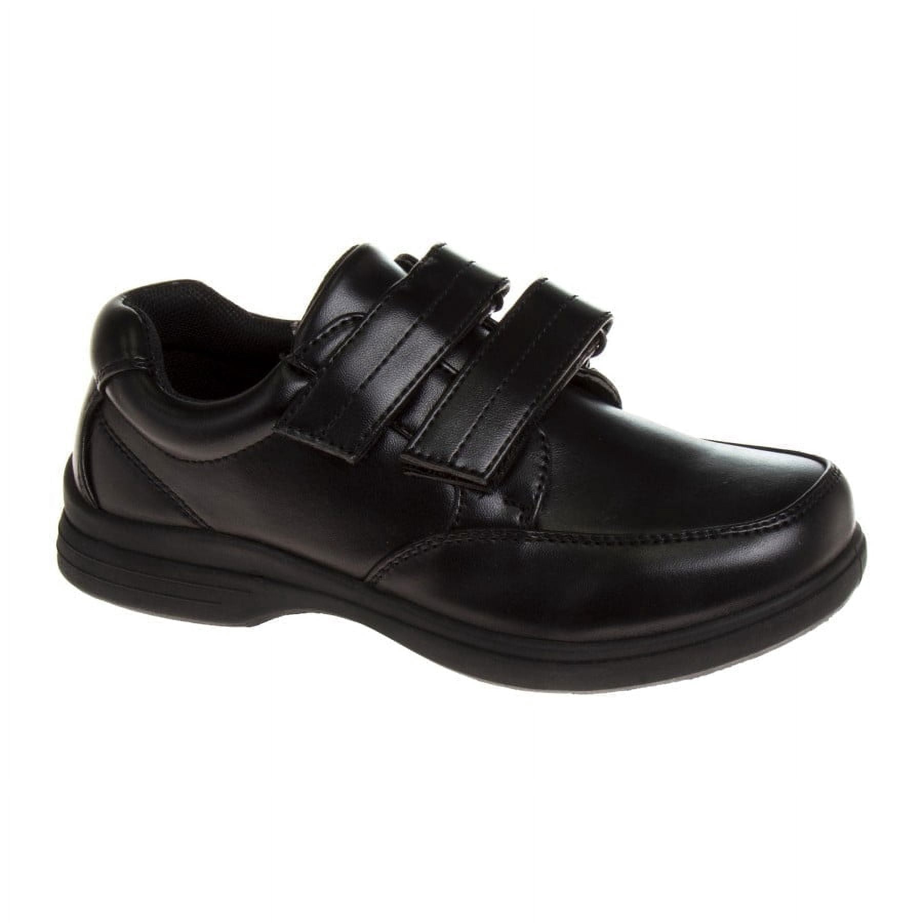 French Toast Toddler Boys Hook & Loop Faux Leather School Shoes - Black, Size: 7
