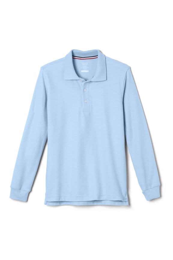 Toddler Boys School Uniform Long Sleeve Pique Polo Shirt
