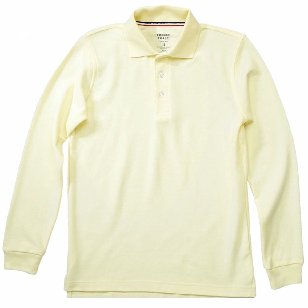 French Toast Toddler Boys School Uniform Long Sleeve Pique Polo Shirt ...
