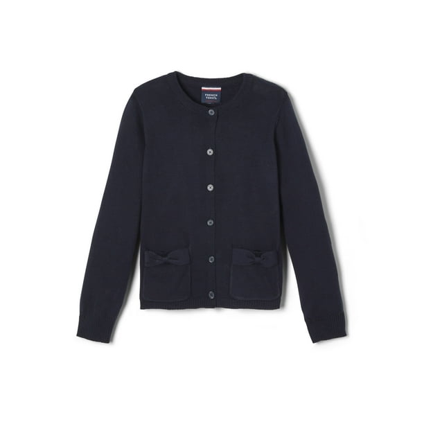 French Toast Toddler Girls School Uniform Bow Pocket Cardigan Sweater