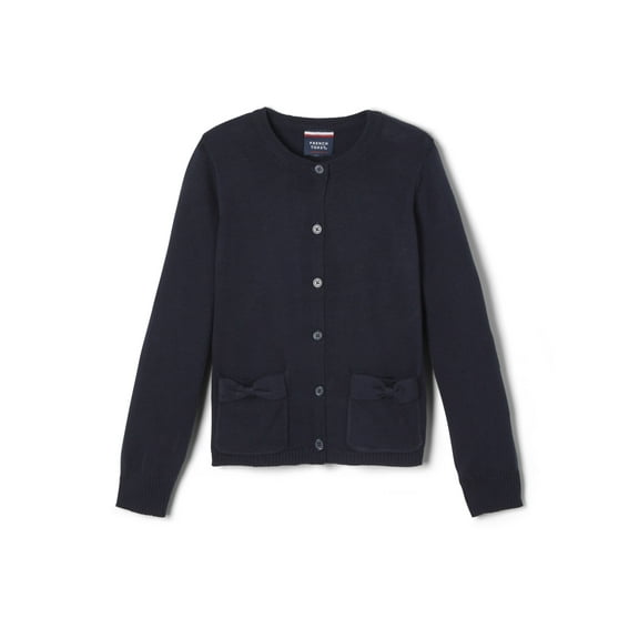 French Toast Toddler Girls School Uniform Bow Pocket Cardigan Sweater