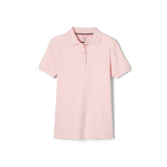 French Toast Toddler Girls School Uniform Short Sleeve Picot Collar Interlock Polo Shirt