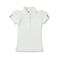 thumbnail image 1 of French Toast Toddler Girls School Uniform Short Sleeve Puff Sleeve Polo Shirt With Rhinestone Buttons, 1 of 2