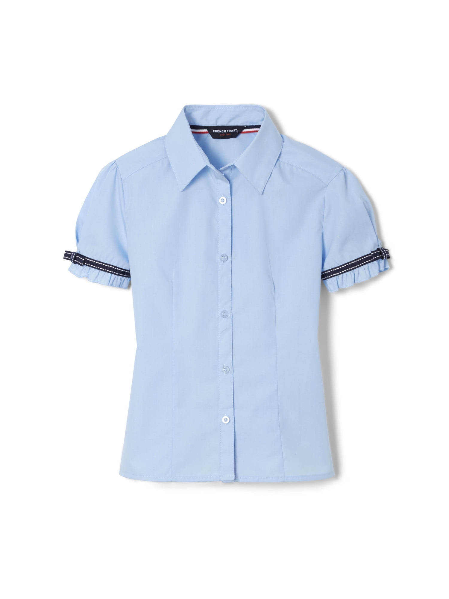 French Toast Toddler Girls School Uniform Short Sleeve Ribbon Bow