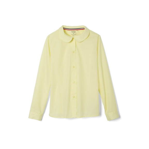 French Toast Uniform Girls 4-20 Long Sleeve Feminine Fit Peter Pan Blouse, 33411 Yellow / 18