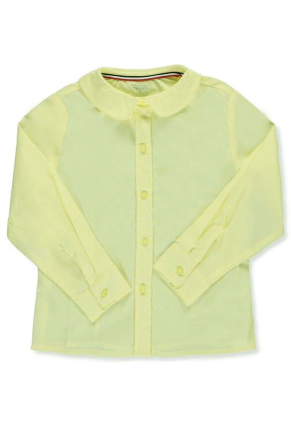 Uniform Girls 4-20 Long Sleeve Feminine Fit Peter Pan Blouse, 33411 Yellow / 4
