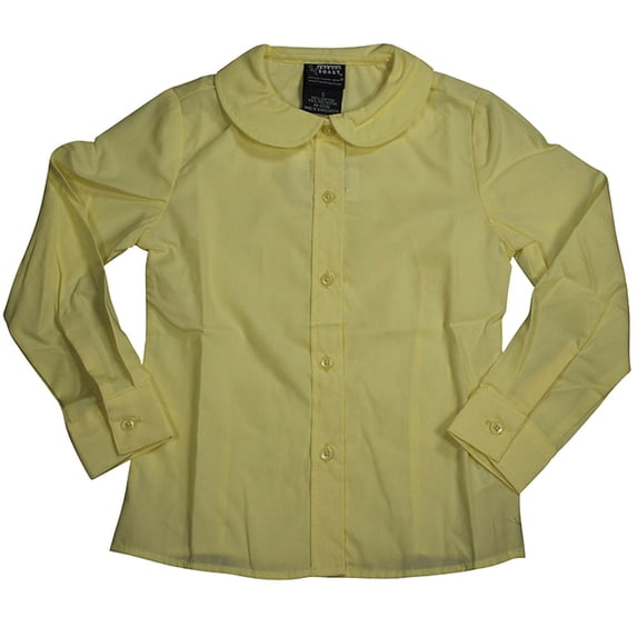 French Toast Uniform Girls Plus Size Long Sleeve Feminine Fit Peter Pan Blouse 33424-14.5Plus (yellow)