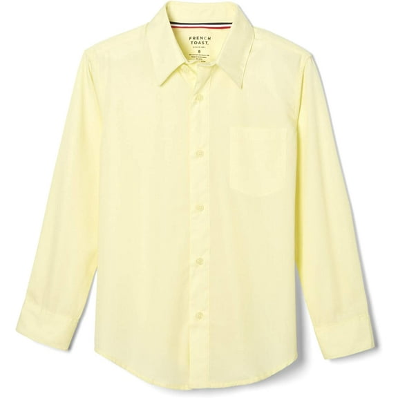 French Toast Unisex L/S Button-Down Shirt Color: yellow Size: 18