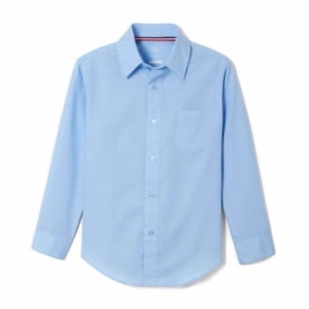 French Toast Boys School Uniform Long Sleeve Classic Button-Up Dress Shirt, Sizes 4-20 & Husky