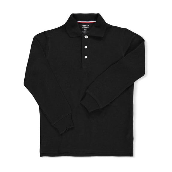 French Toast Unisex L/S Pique Polo Color: black Size: 18/20