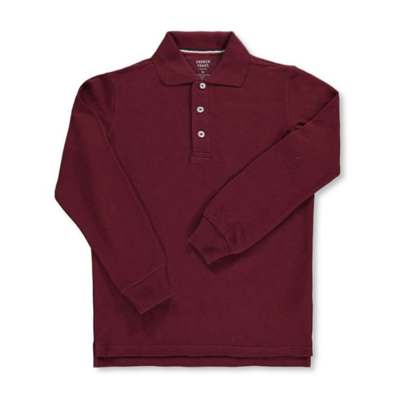French Toast Unisex L/S Pique Polo Color: burgundy Size: 10/12