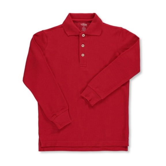 French Toast Unisex L/S Pique Polo Color: red Size: 6 - 7