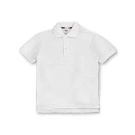 French Toast Unisex S/S Pique Polo (Sizes 2T - 7) - white, 6/7