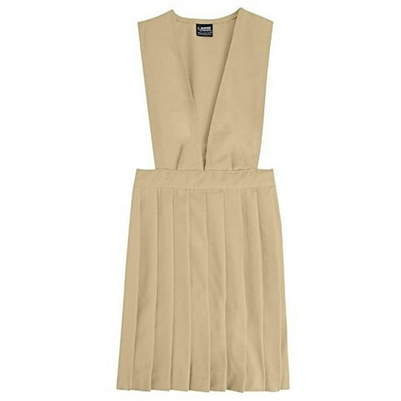 French Toast Girls 2T-4T School Uniforms V-Neck Pleated Jumper Khaki 4T