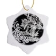 thumbnail image 1 of 3drose, French Toille, 3 inch Snowflake Porcelain Ornament, 1 of 7